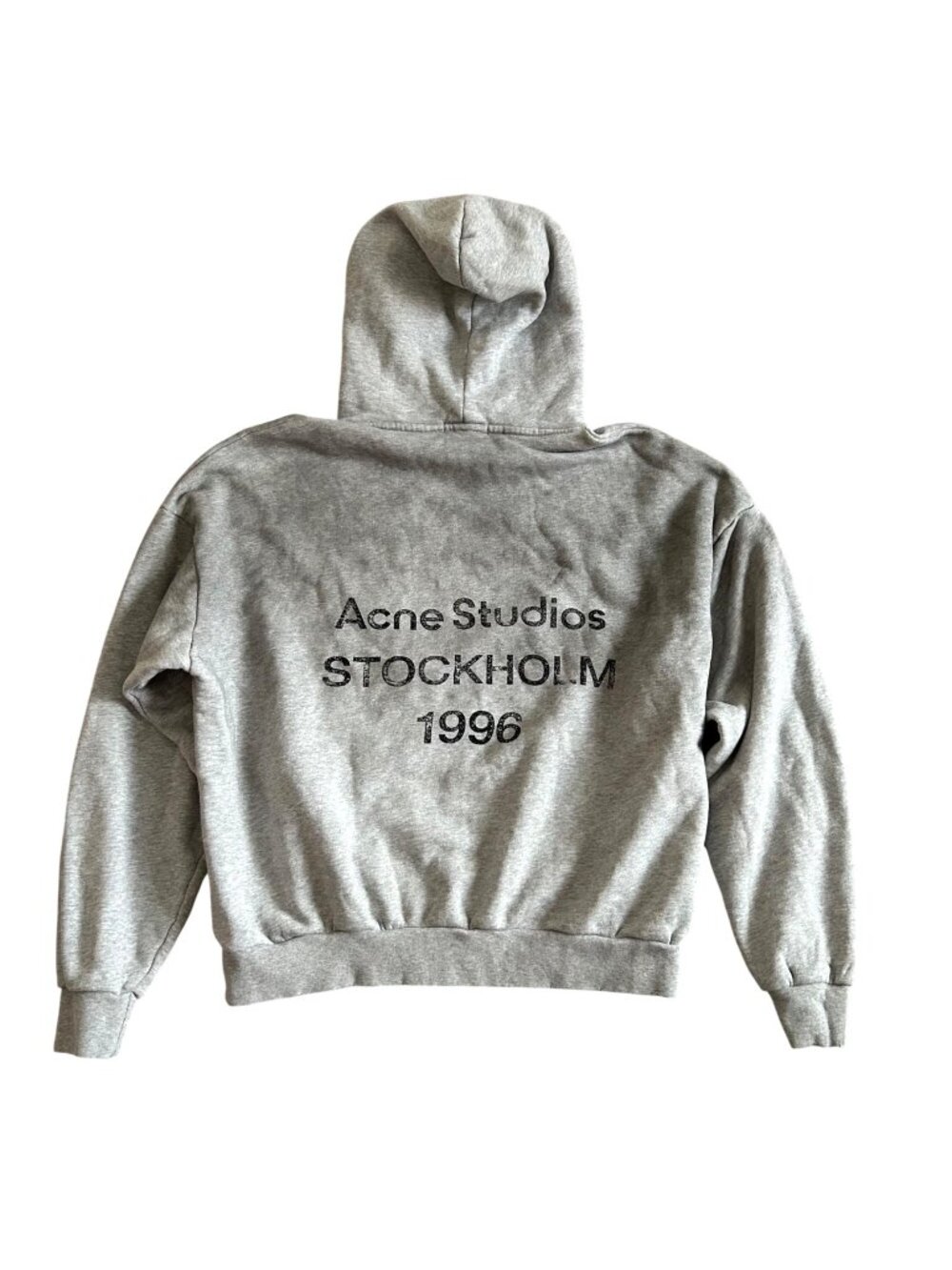 Acne Studios Unisex Sz Small Grey Hoodie Stockholm 1996 Print